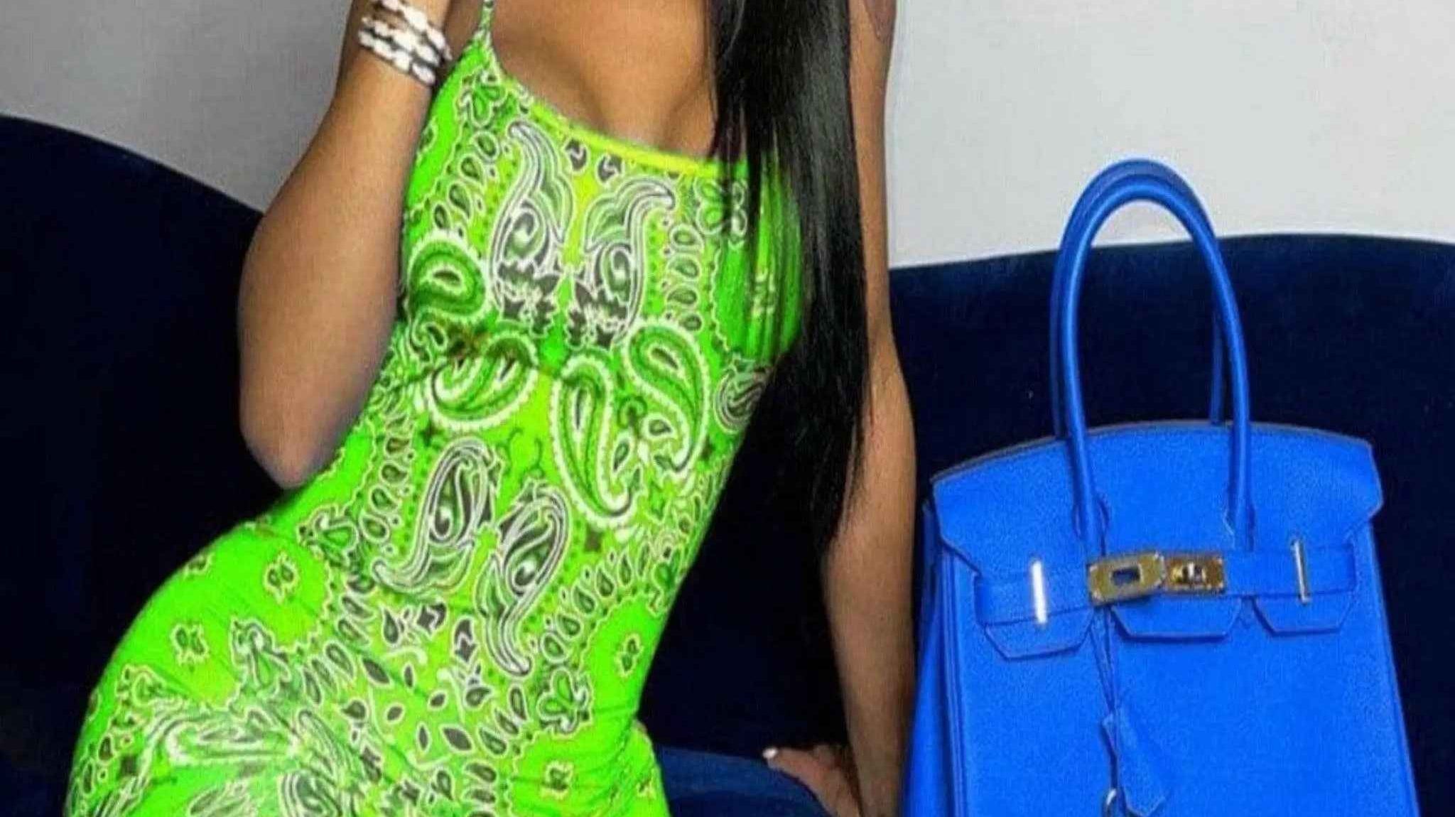 Colorful green dress representing thoughtful fashion shopping