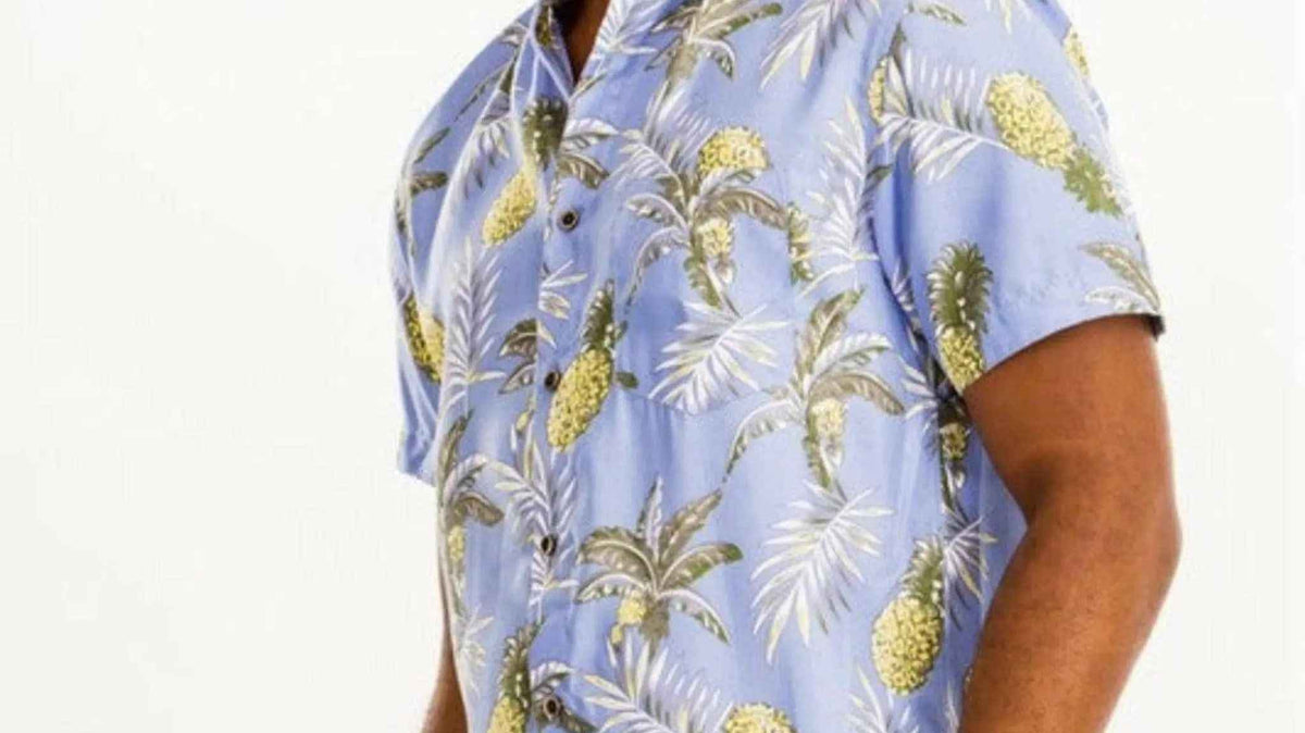 Men's purple button-down woven shirt - men's tops size chart