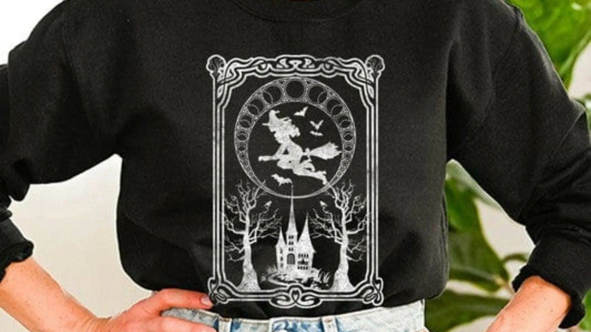 Women's Spooky Time cropped teddy sweater - decade Halloween looks
