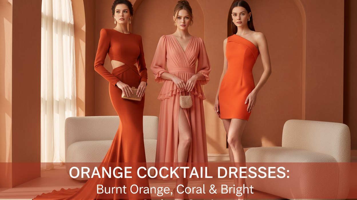 Orange Cocktail Dresses: Burnt Orange, Coral and Bright Styling Guide
