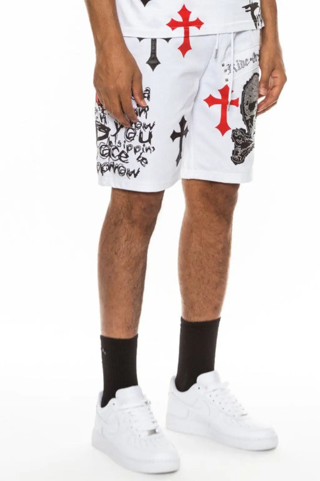 Weiv Chrome Cross Skull Shorts - Epicplacess