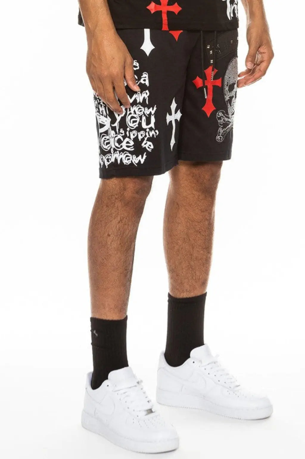 Weiv Chrome Cross Skull Shorts - Epicplacess
