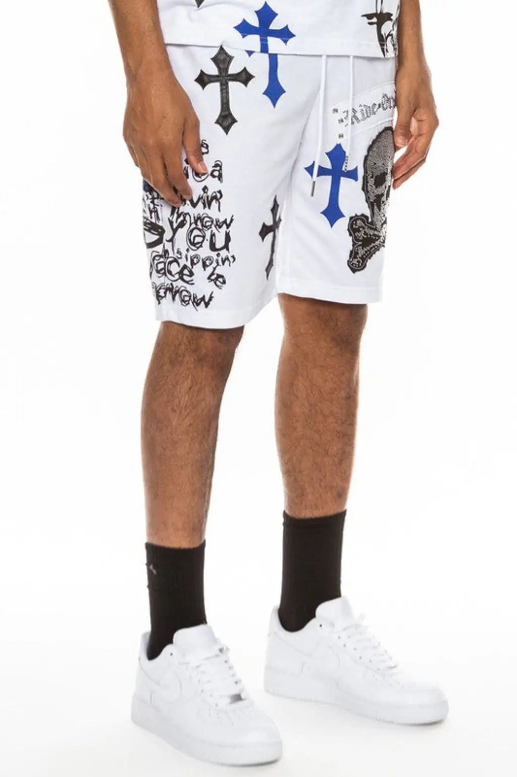 Weiv Chrome Cross Skull Shorts - Epicplacess