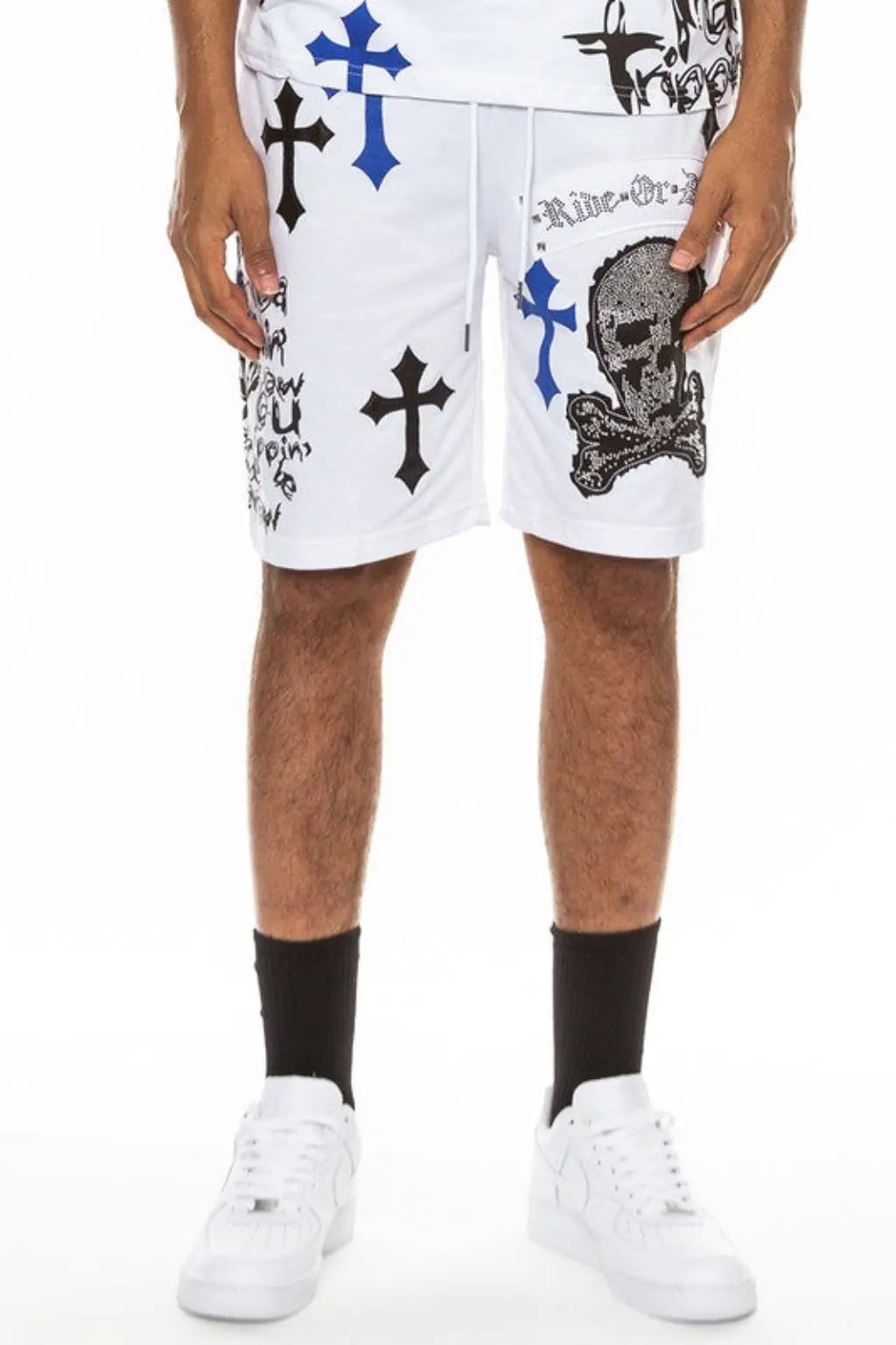 Weiv Chrome Cross Skull Shorts - Epicplacess