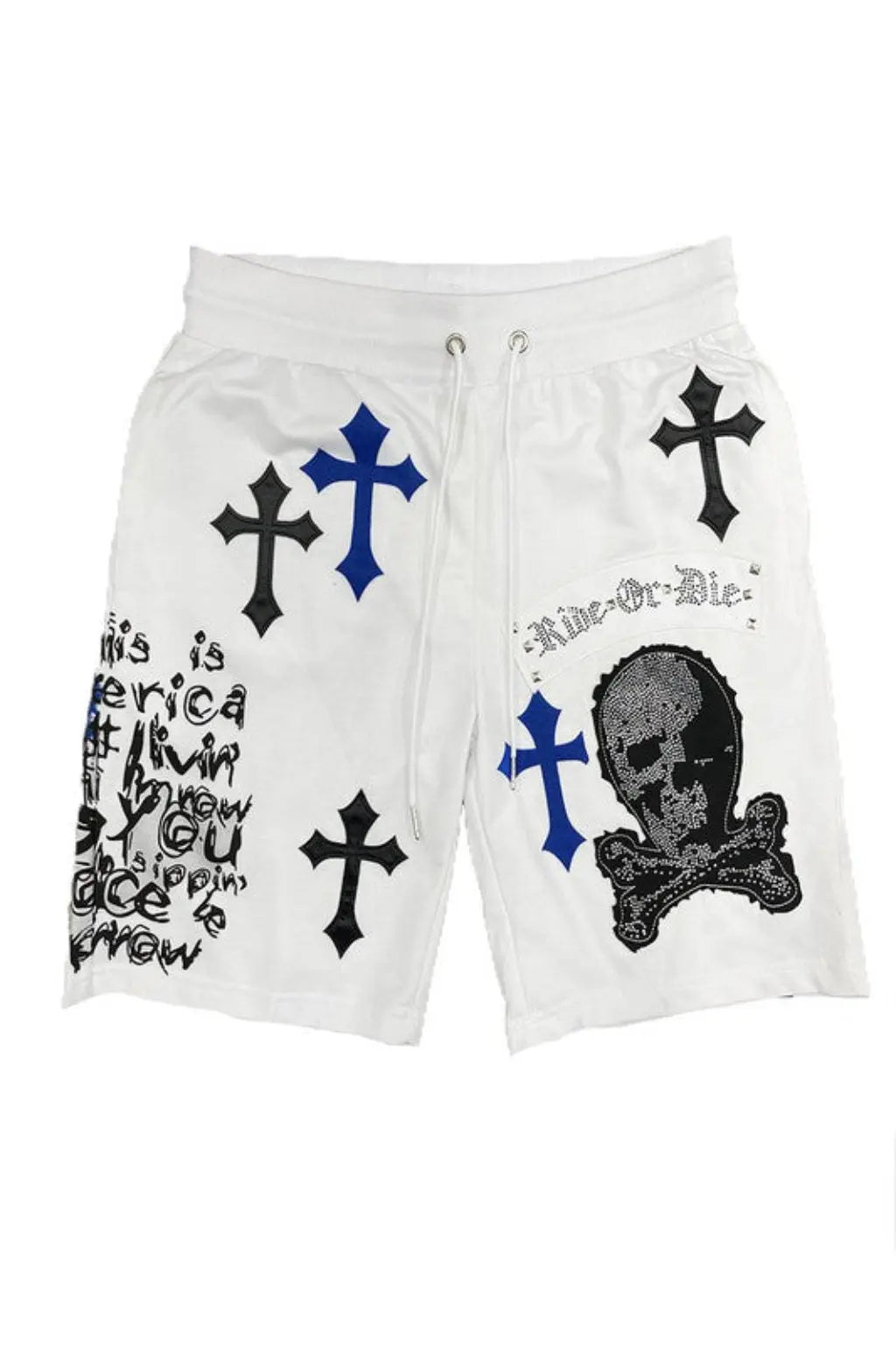 Weiv Chrome Cross Skull Shorts - Epicplacess
