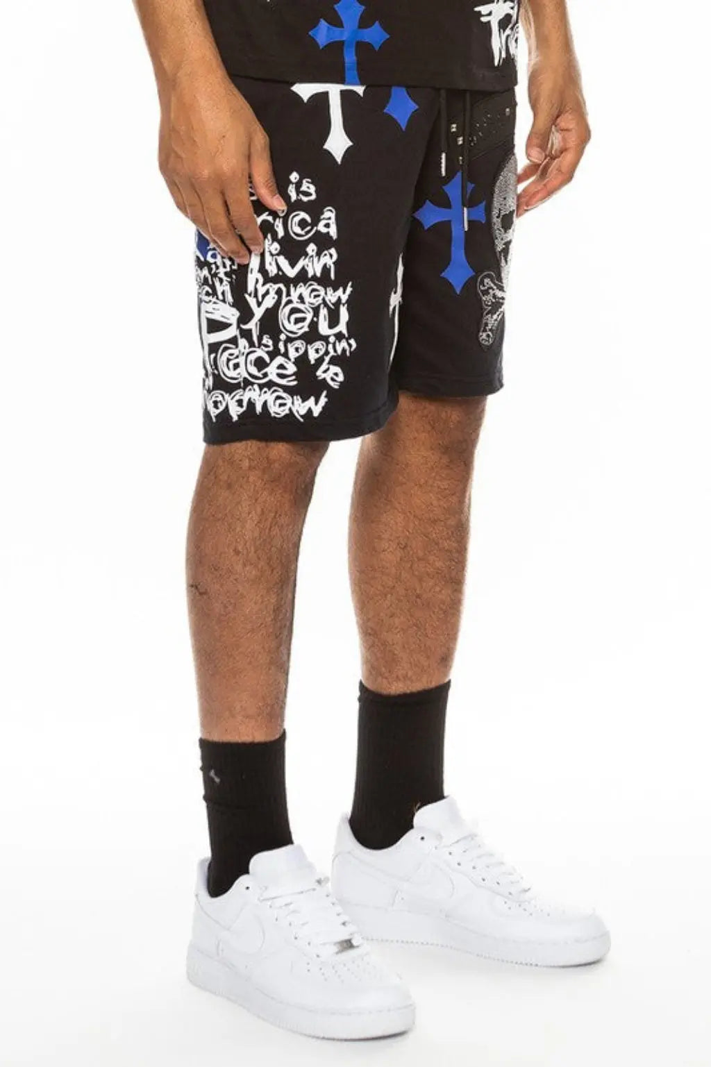 Weiv Chrome Cross Skull Shorts - Epicplacess