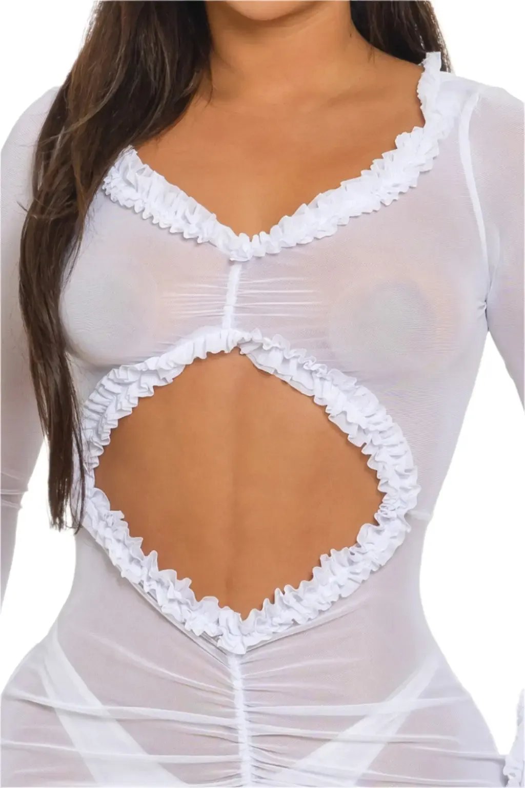 Ruffle mesh dress side view - Epicplacess