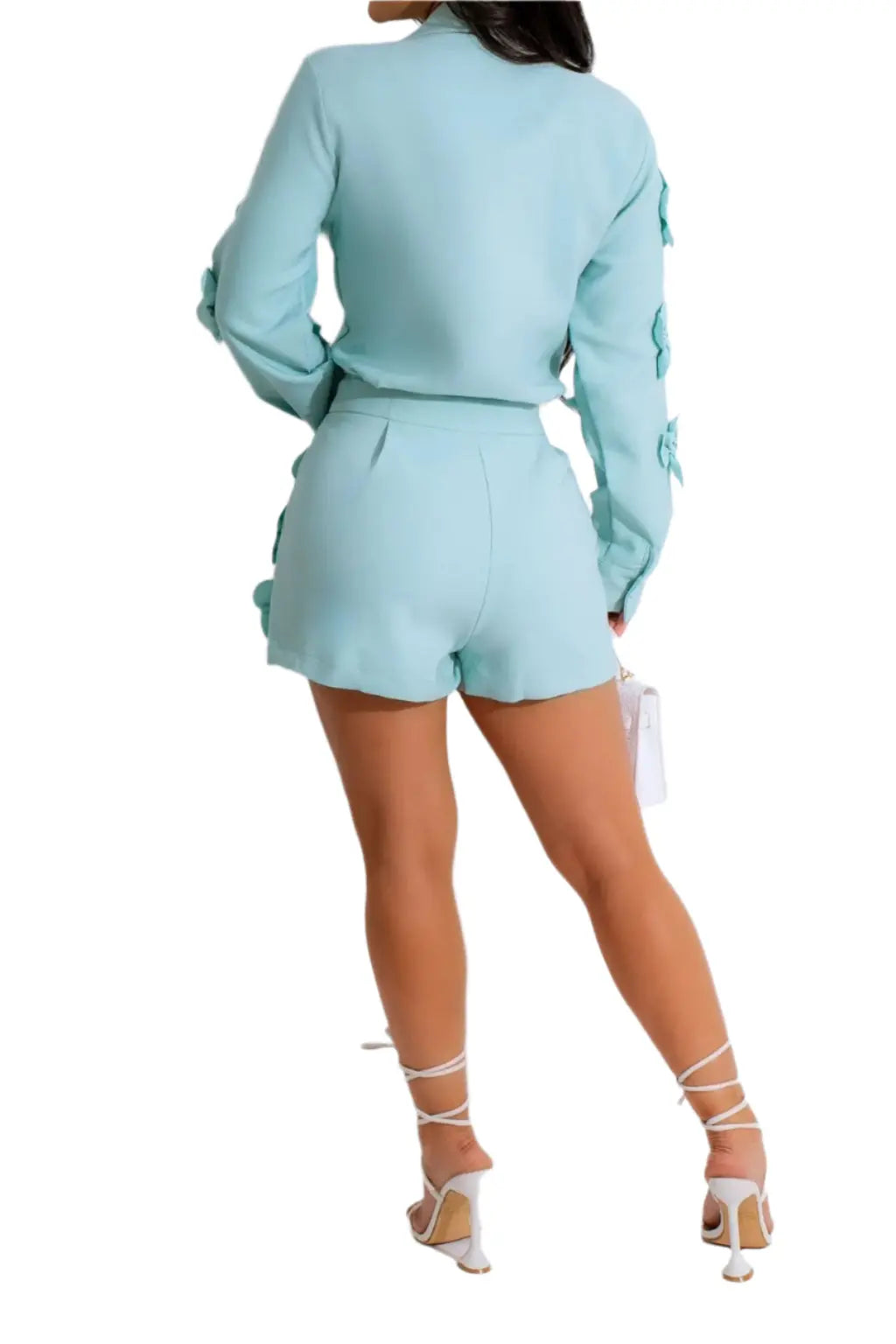 3D flower Don't Wait For Me long sleeve fitted jumpsuit - Epicplacess