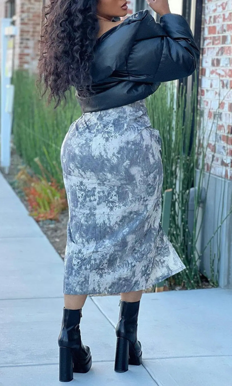 Zip-Up Tube Denim Maxi Dress - Epicplacess