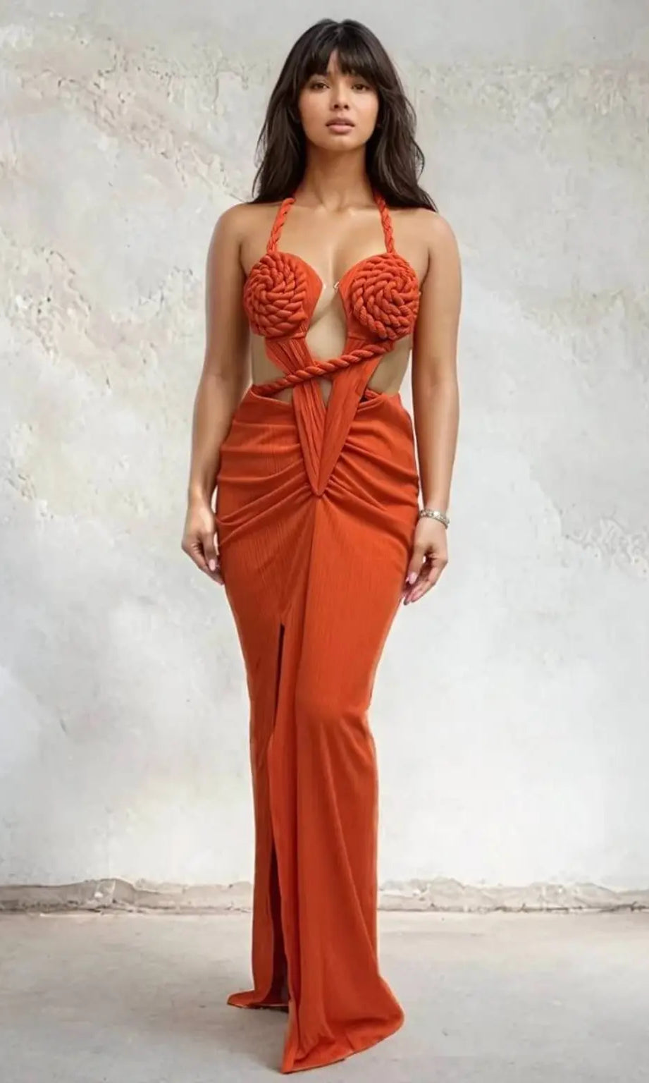 Clara Knotted Maxi Dress-White - Epicplacess