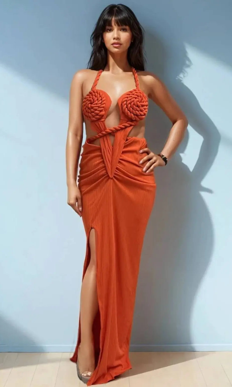 Clara Knotted Maxi Dress-White - Epicplacess
