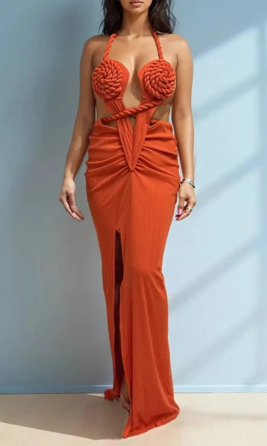 Clara Knotted Maxi Dress-White - Epicplacess