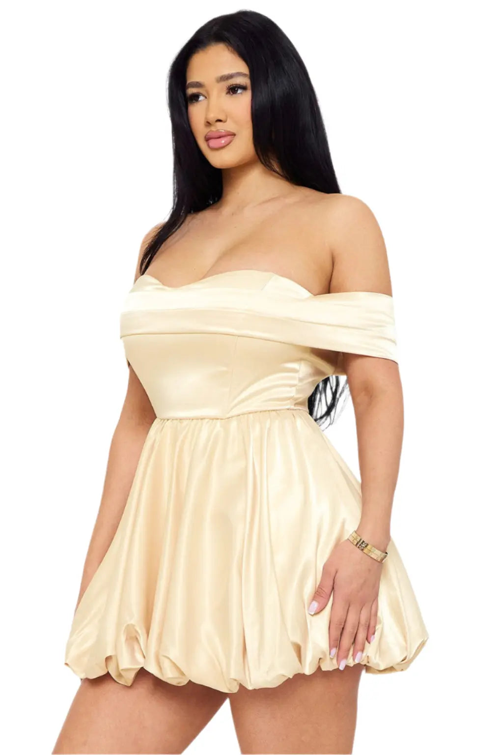 Satin Off The Shoulder Mini Dress - Epicplacess