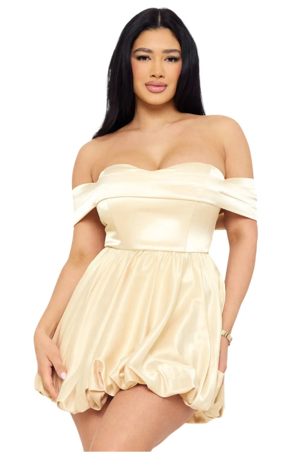 Satin Off The Shoulder Mini Dress - Epicplacess