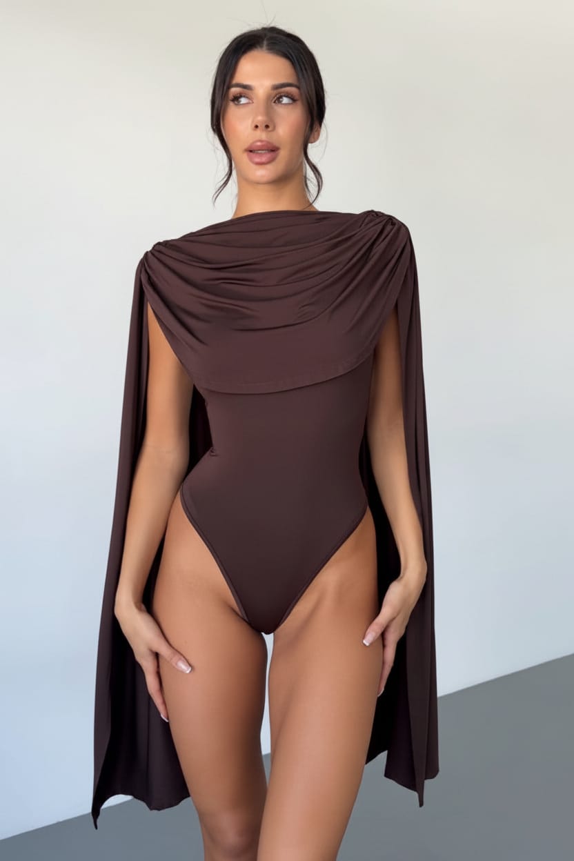 Brown bodysuit outfit view - Epicplacess