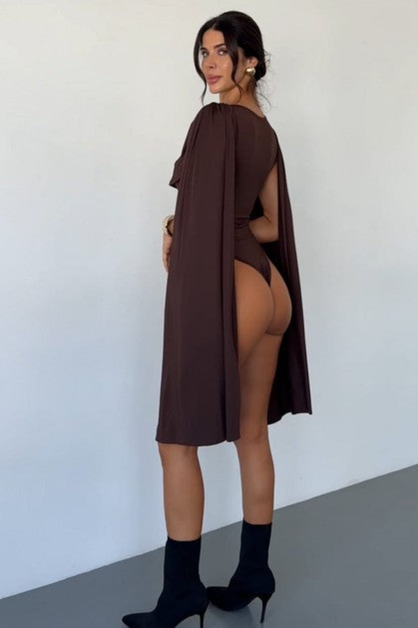 Chocolate brown bodysuit style view - Epicplacess