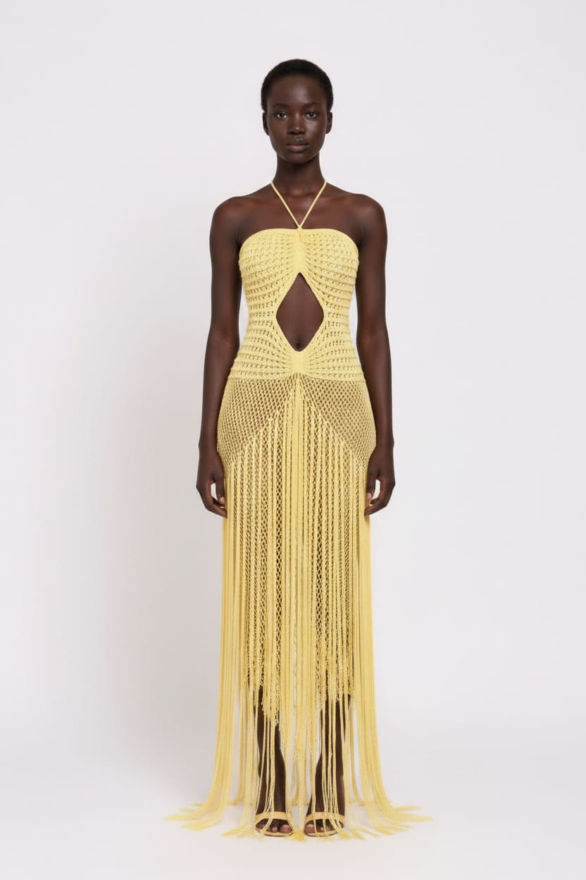 Yellow crochet dress - Epicplacess