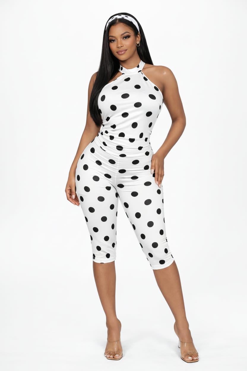 Polka dot jumpsuit detail - Epicplacess