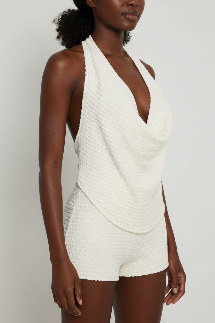Cream knit set outfit view - Epicplacess