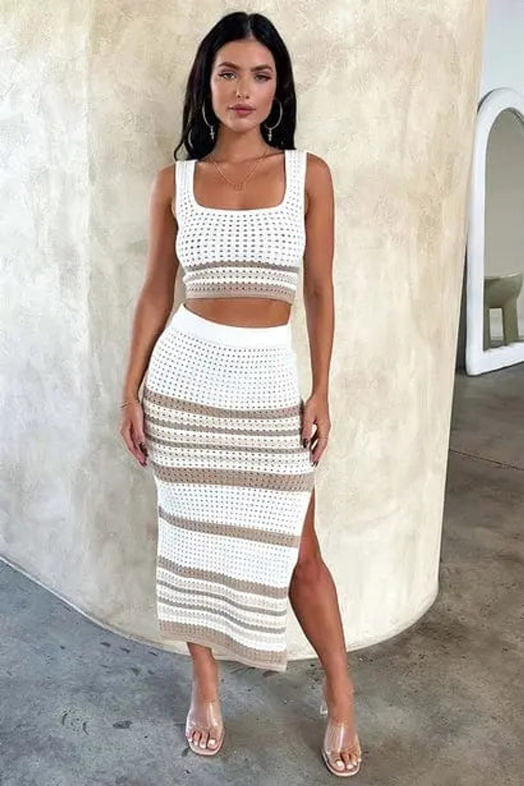 Khaki skirt set detail - Epicplacess