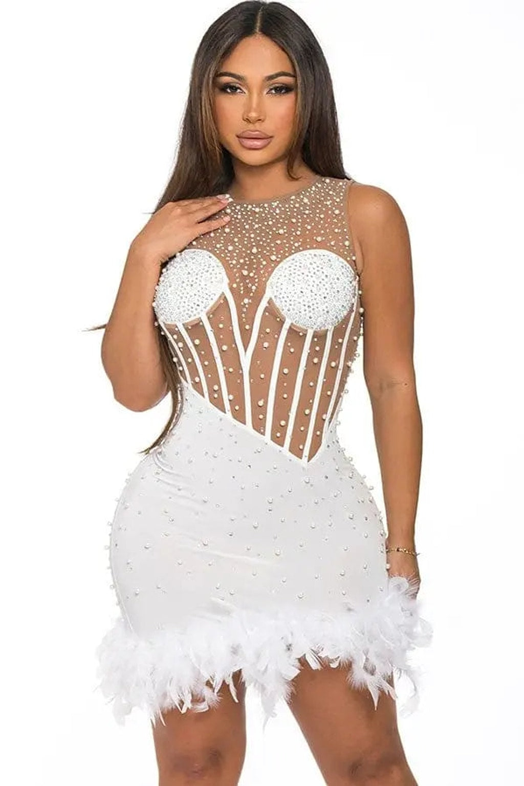 White Miss Ann floral mini dress - Epicplacess
