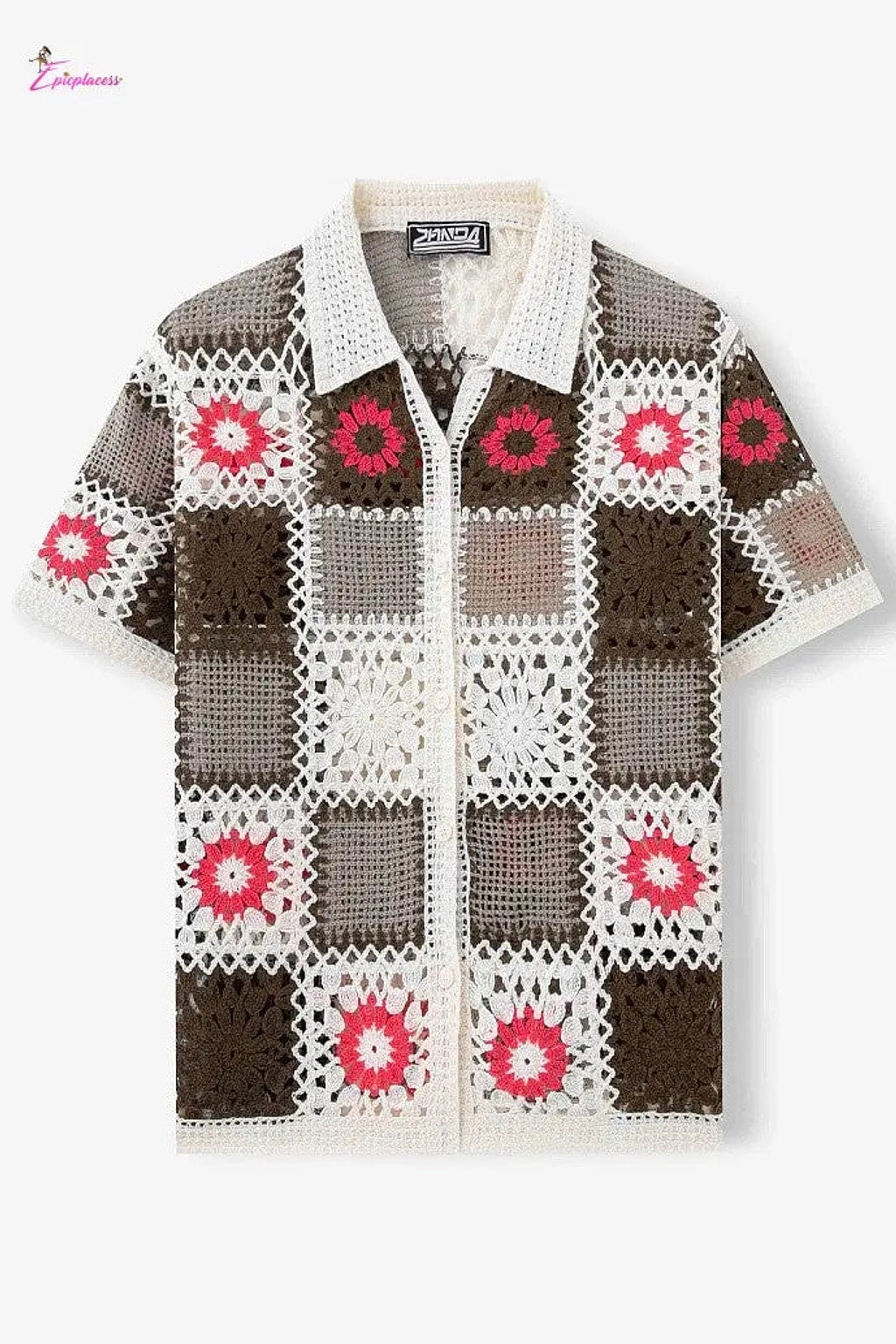 Brown crochet shirt outfit view - Epicplacess