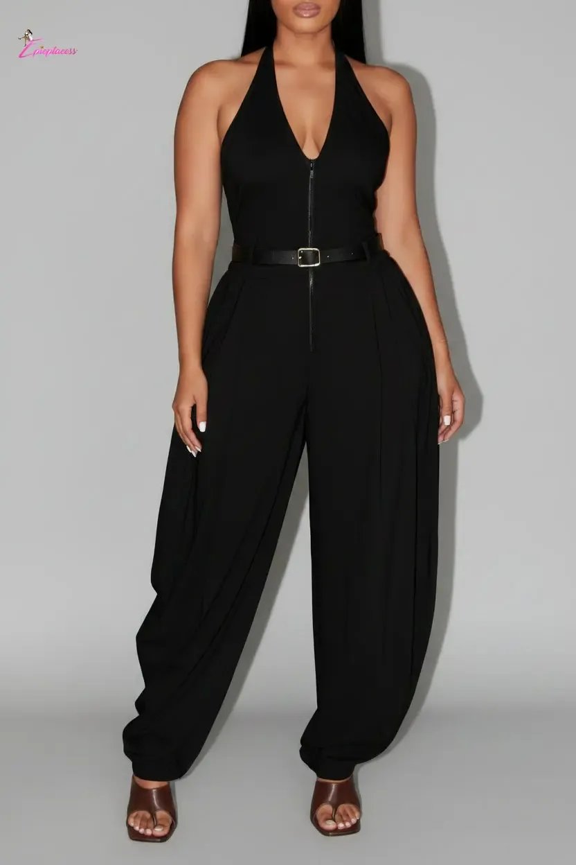 Halter jumpsuit outfit view - Epicplacess