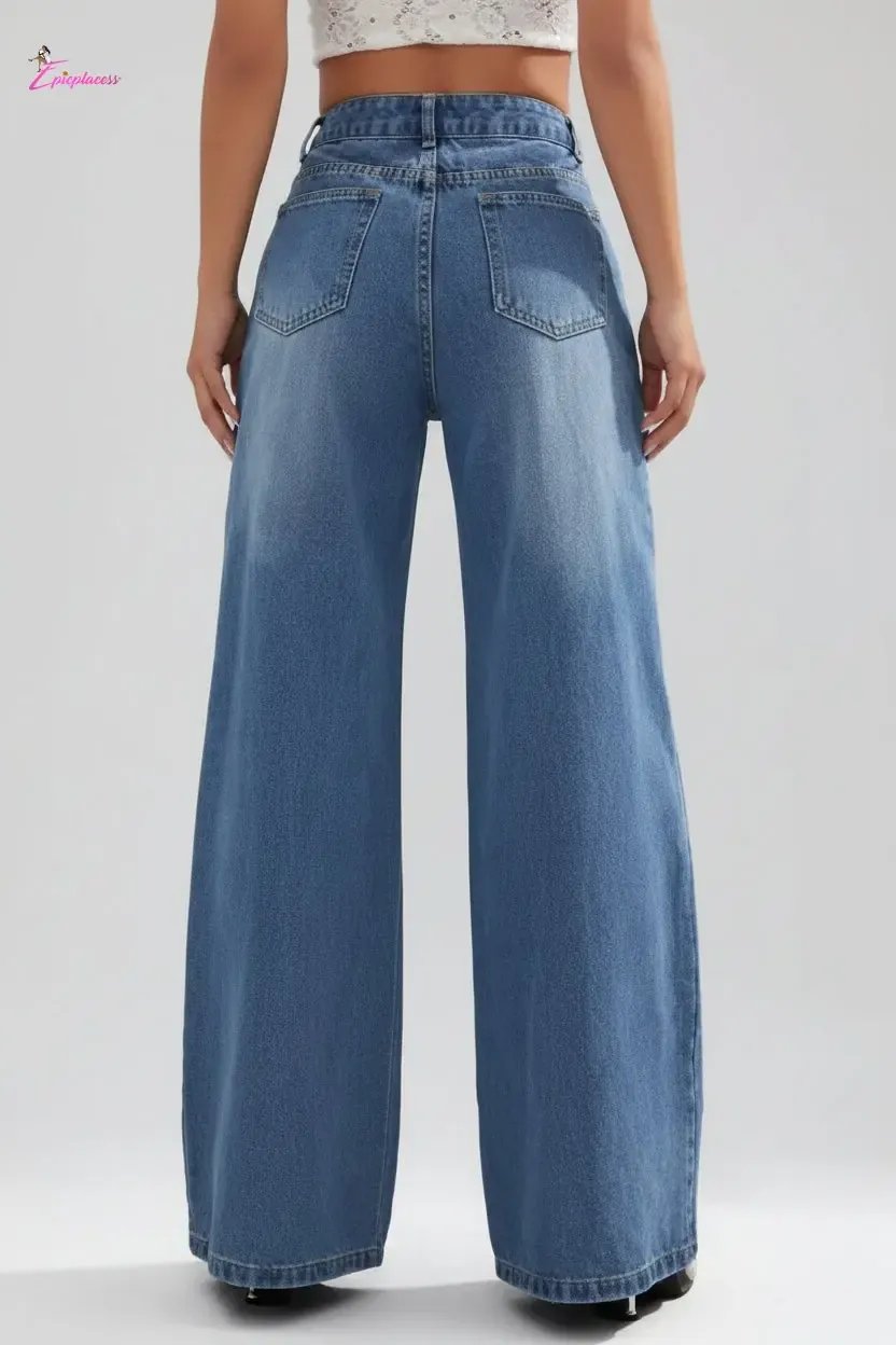 High-rise jeans back view - Epicplacess