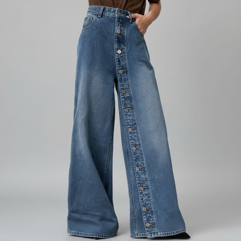 Wide-leg jeans outfit view - Epicplacess