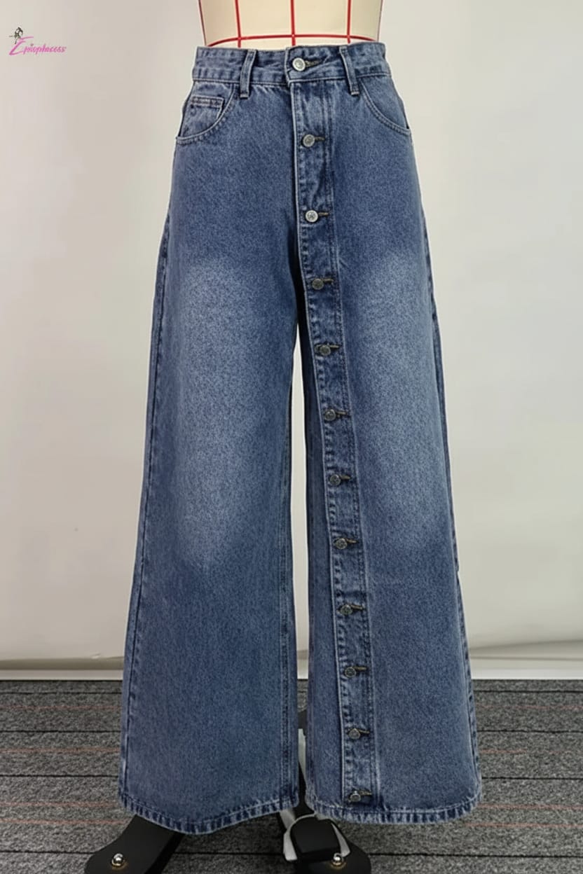 Button-front jeans detail - Epicplacess