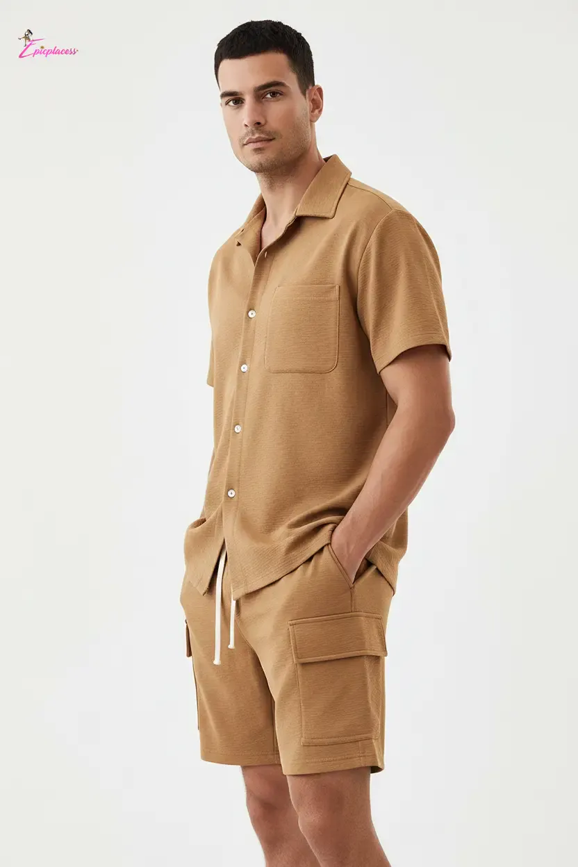 Cargo shorts set side view - Epicplacess