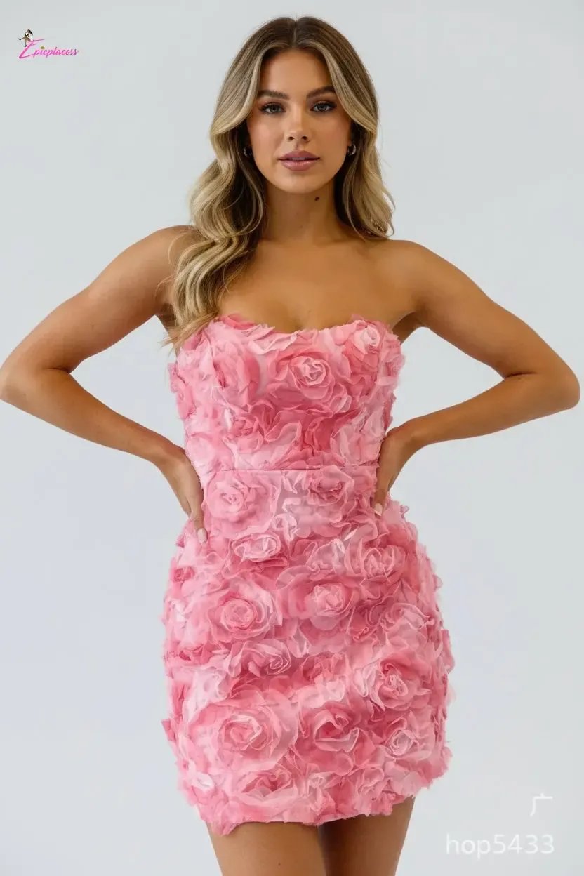 Rose Bouquet pink mini dress - Epicplacess