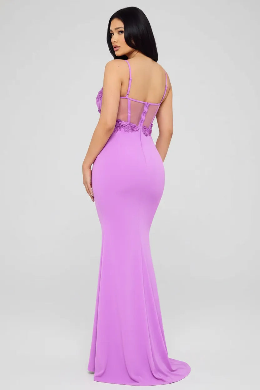 Purple gown back view - Epicplacess