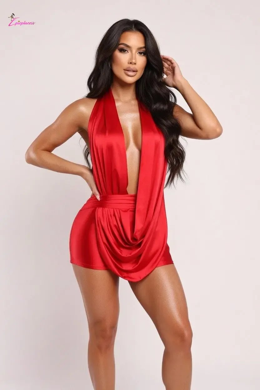 Satin mini dress detail - Epicplacess