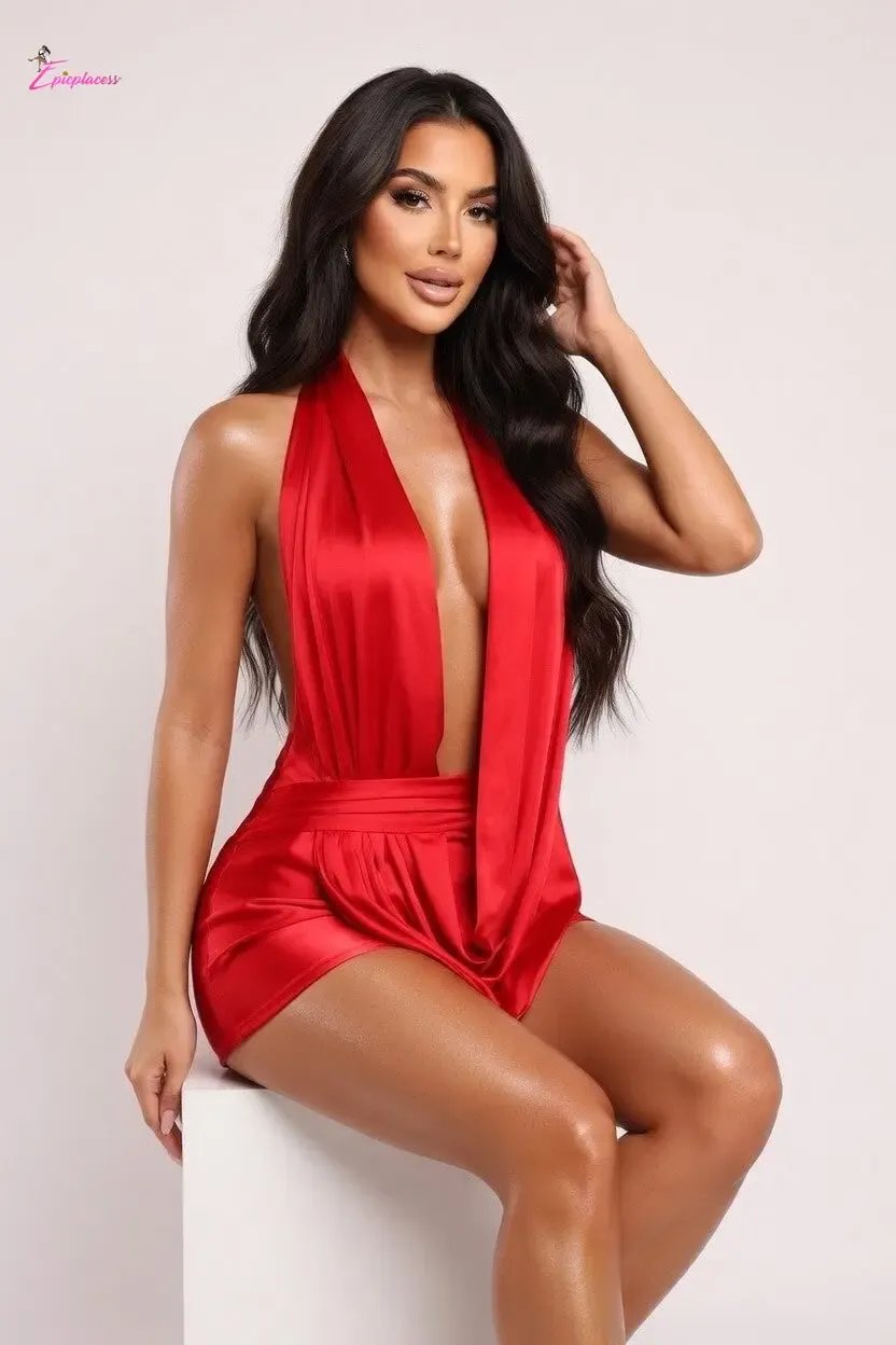 Satin mini dress style view - Epicplacess