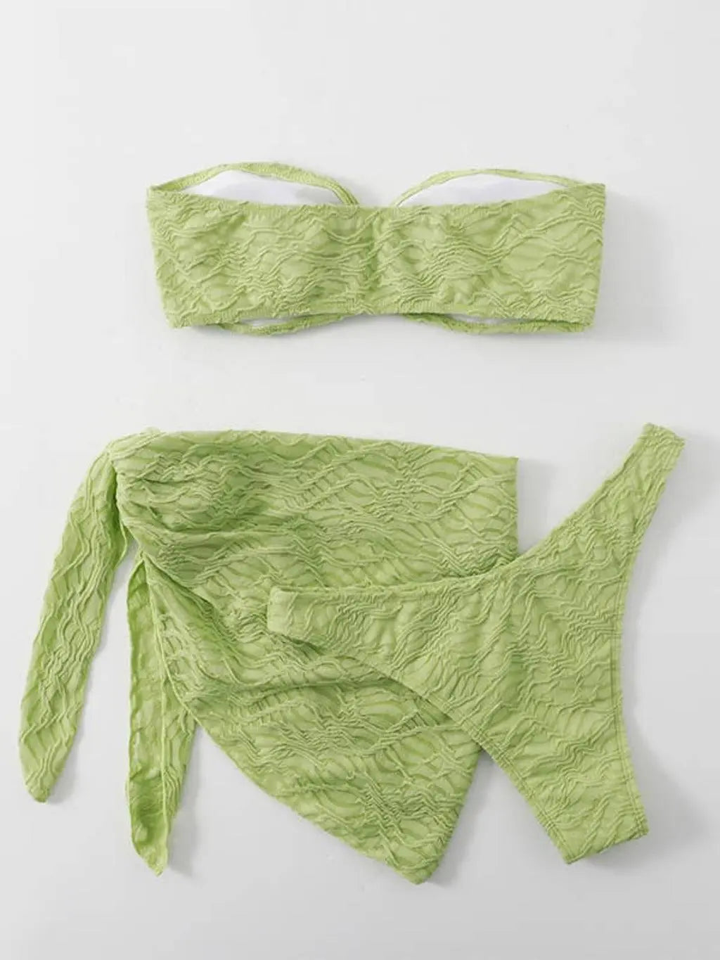 Sarong Bandeau 3 Piece Bikini Sunsuit - Epicplacess