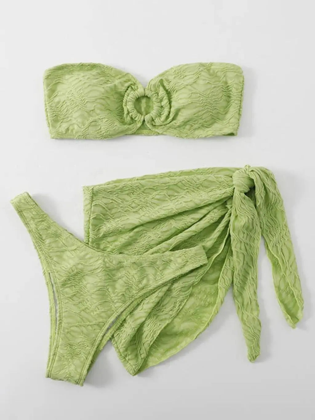 Sarong Bandeau 3 Piece Bikini Sunsuit - Epicplacess