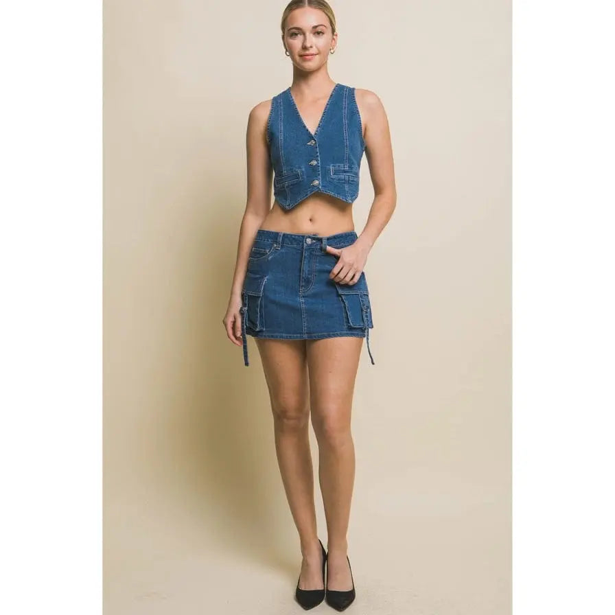 The Classic Women's Denim Cropped Top - Epicplacess