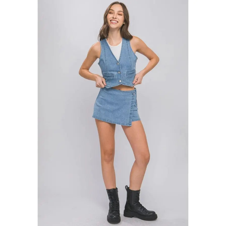 The Classic Women's Denim Cropped Top - Epicplacess