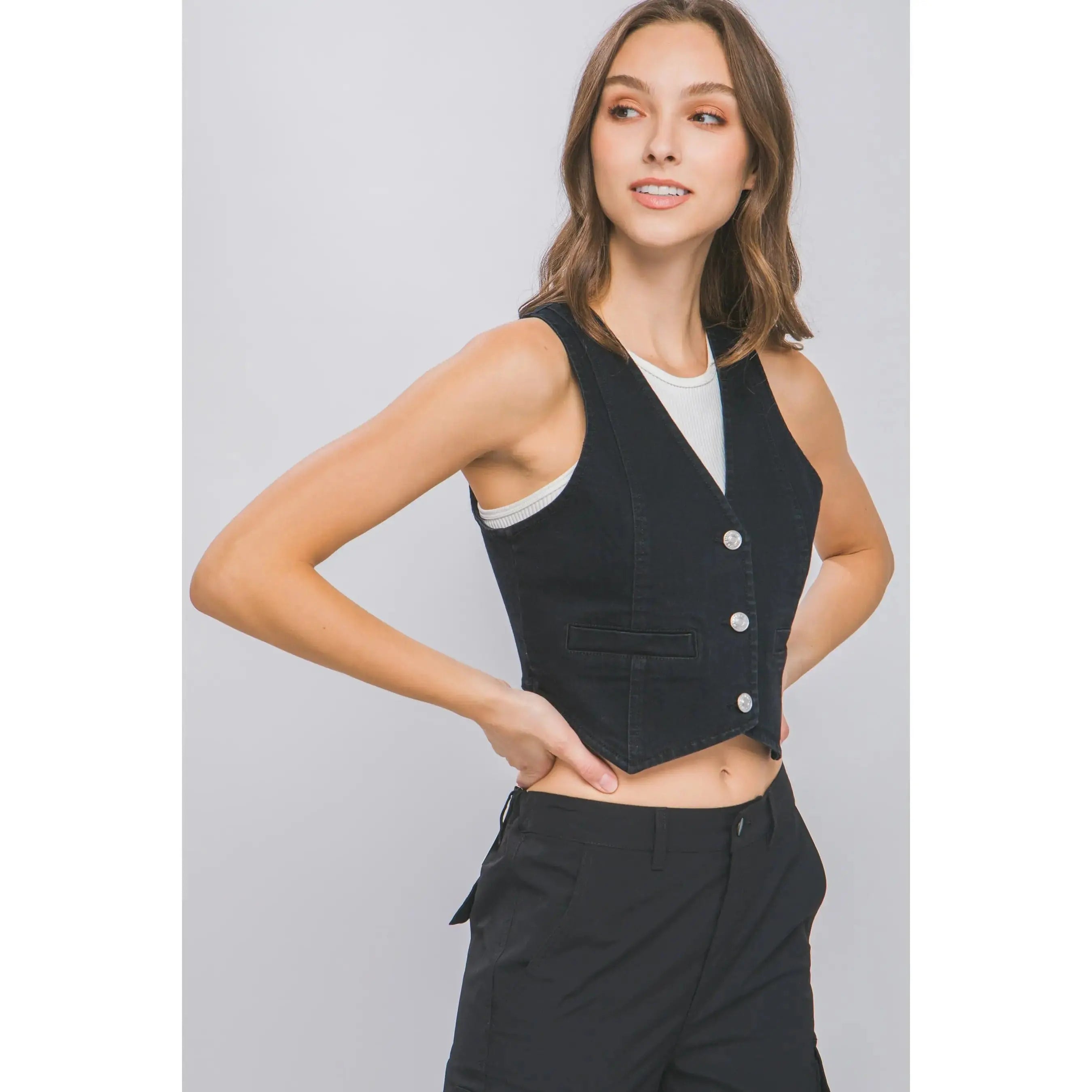The Classic Women's Denim Cropped Top - Epicplacess