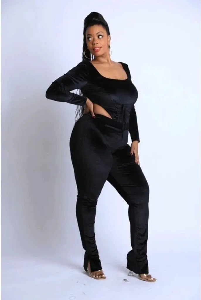Weekend Ready Lineup Legging Set - Black Bodysuit Epicplacess