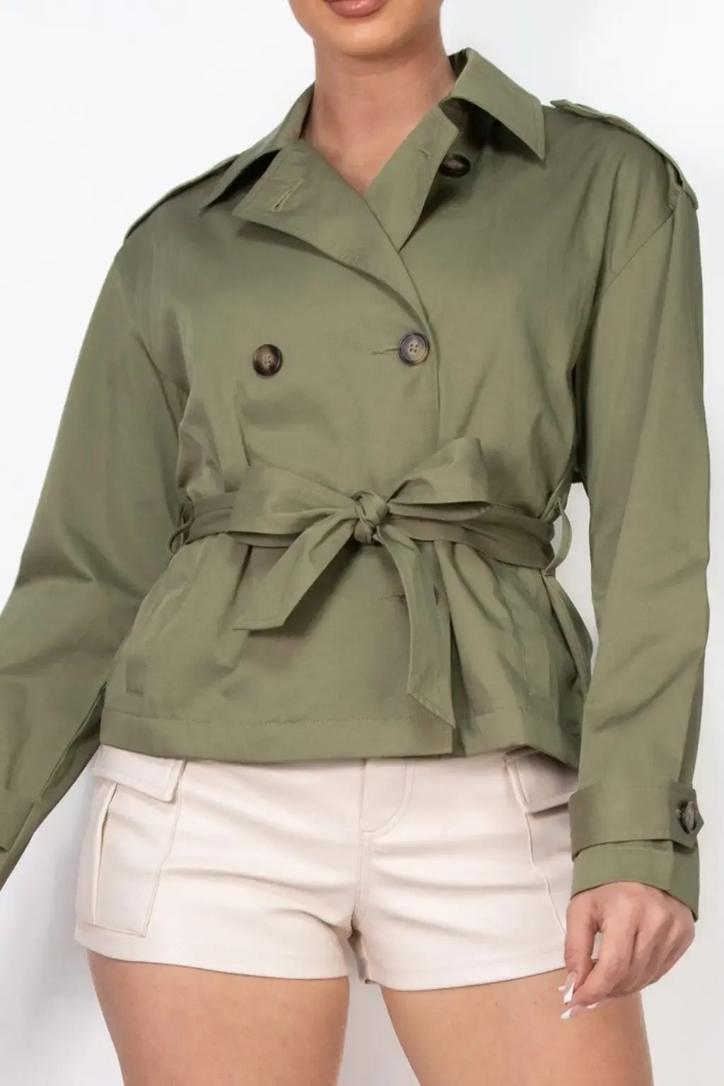 Black vegan leather fur-trim belted coat - Epicplacess