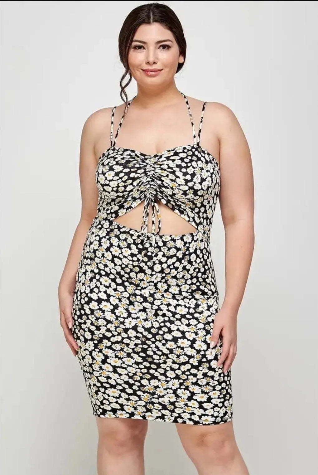 Floral Halter Midi Dress -Black Dress Epicplacess