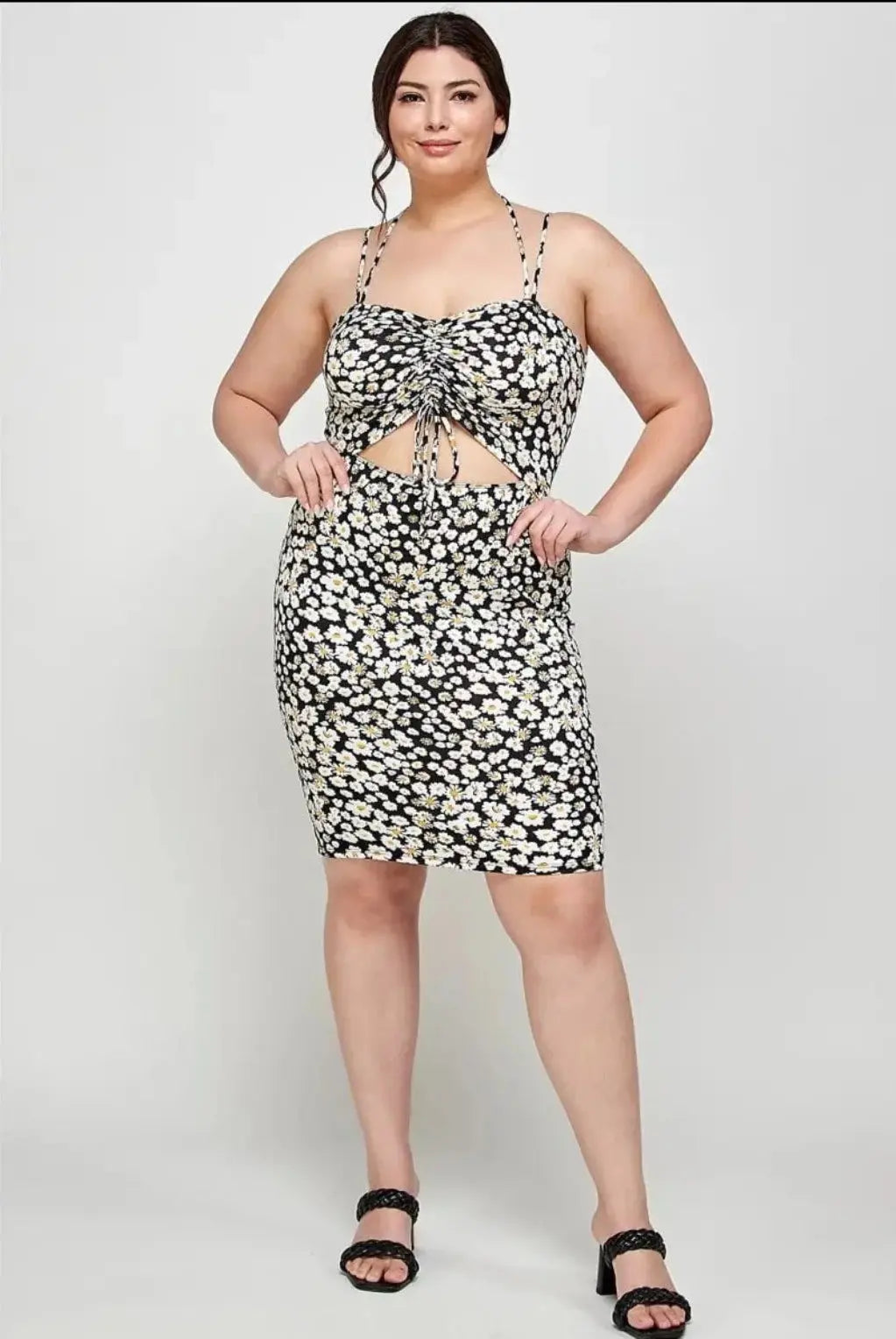 Floral Halter Midi Dress -Black Dress Epicplacess