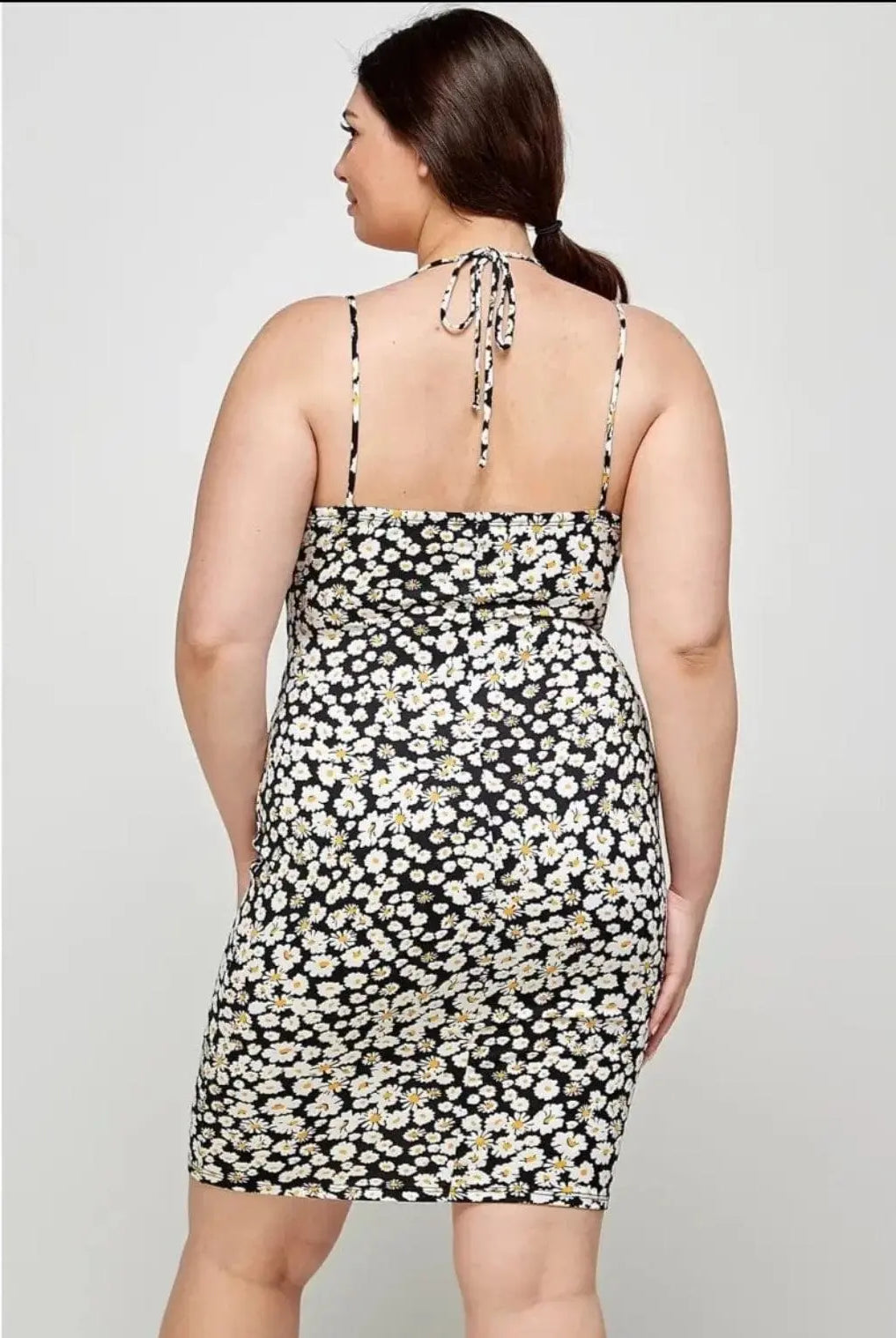 Floral Halter Midi Dress -Black Dress Epicplacess