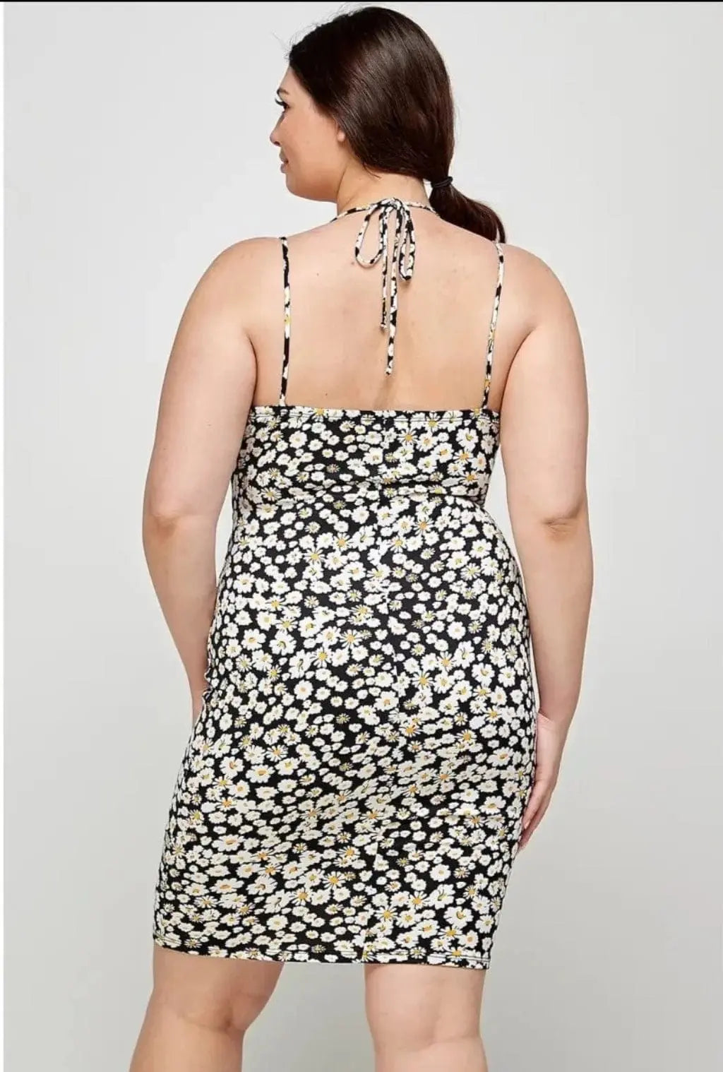 Floral Halter Midi Dress -Black - Epicplacess