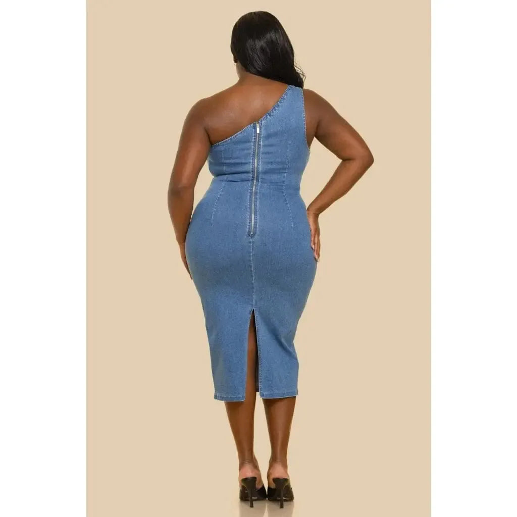 Blue midi dress outfit view - Epicplacess