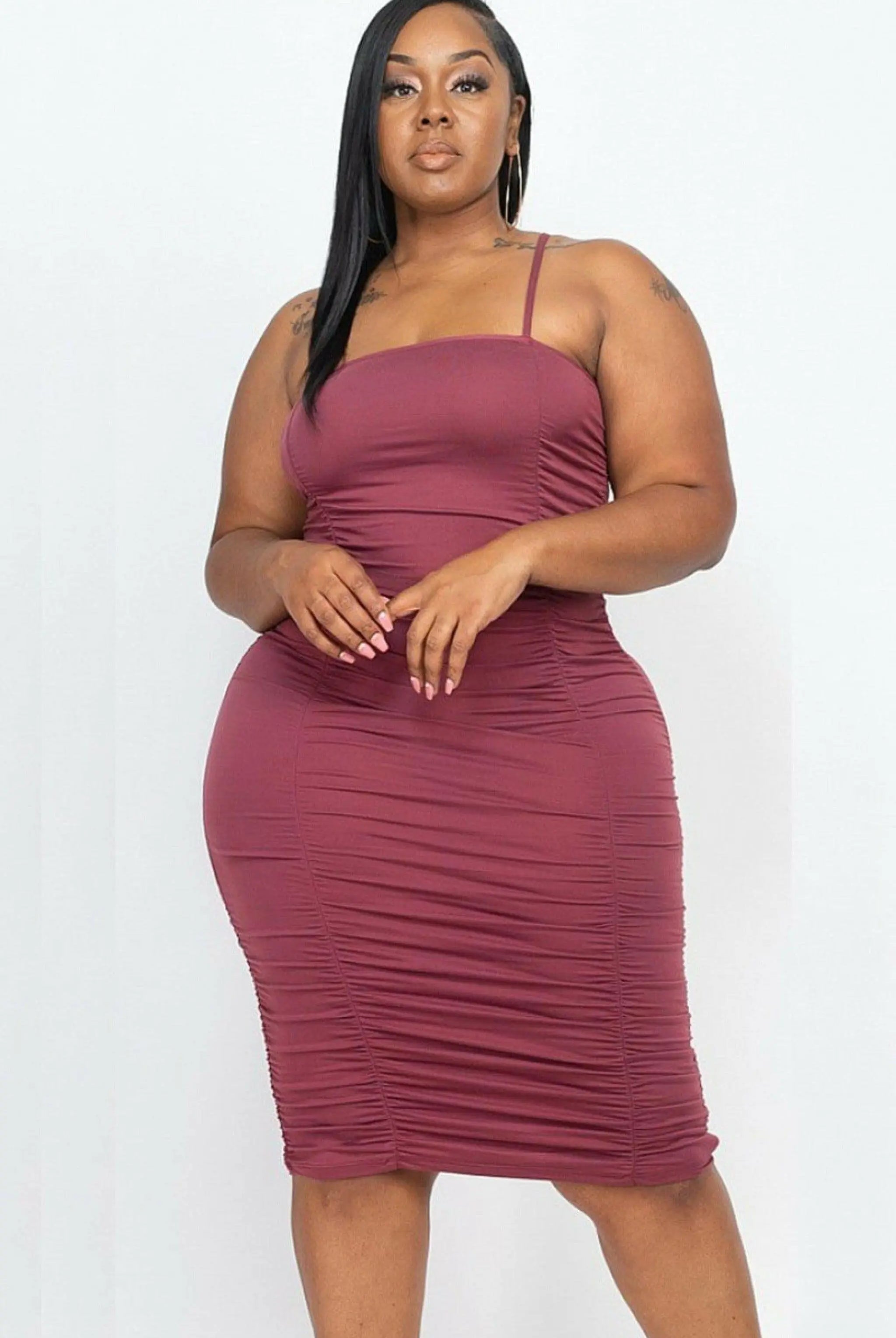 Elle Mesh Midi Dress-Green Dress Epicplacess 1X Grape