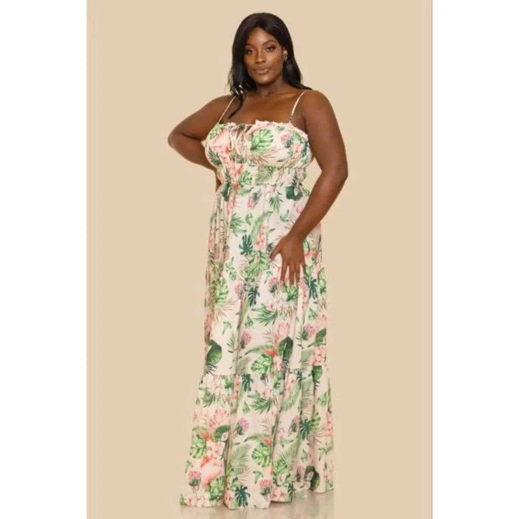 Tropics Peach Plus Size Ombre Maxi Dress - Epicplacess