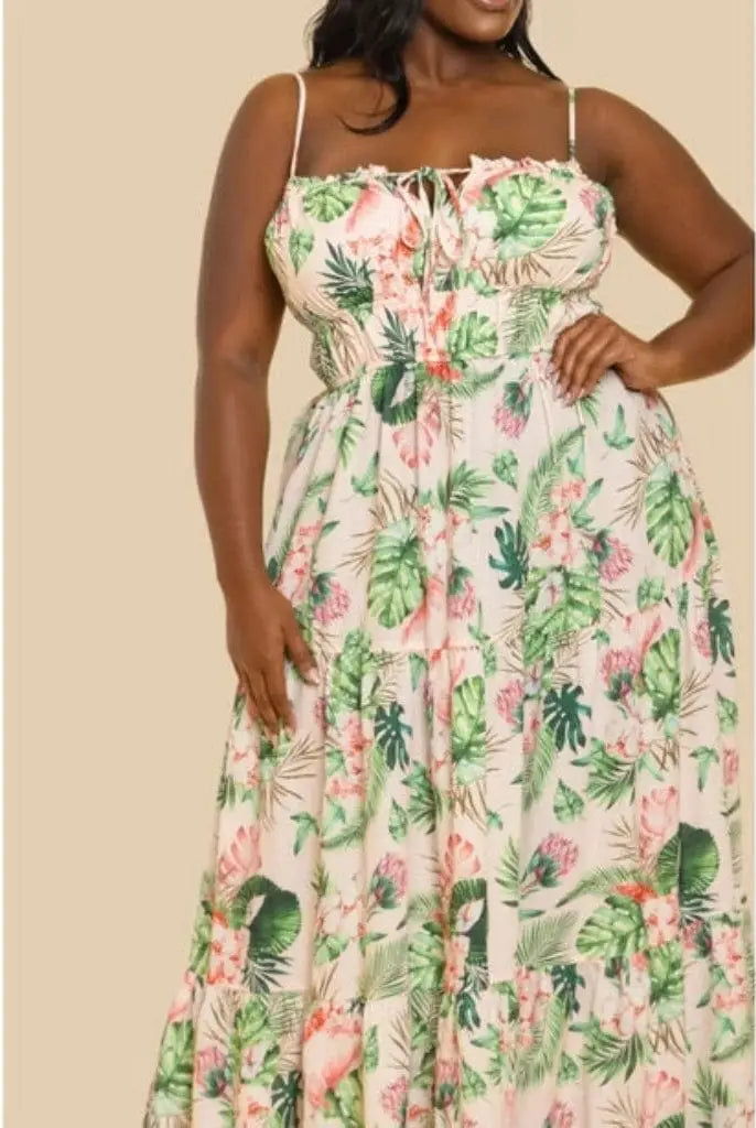 Tropics Peach Maxi Dress Dress Epicplacess 2X Peach